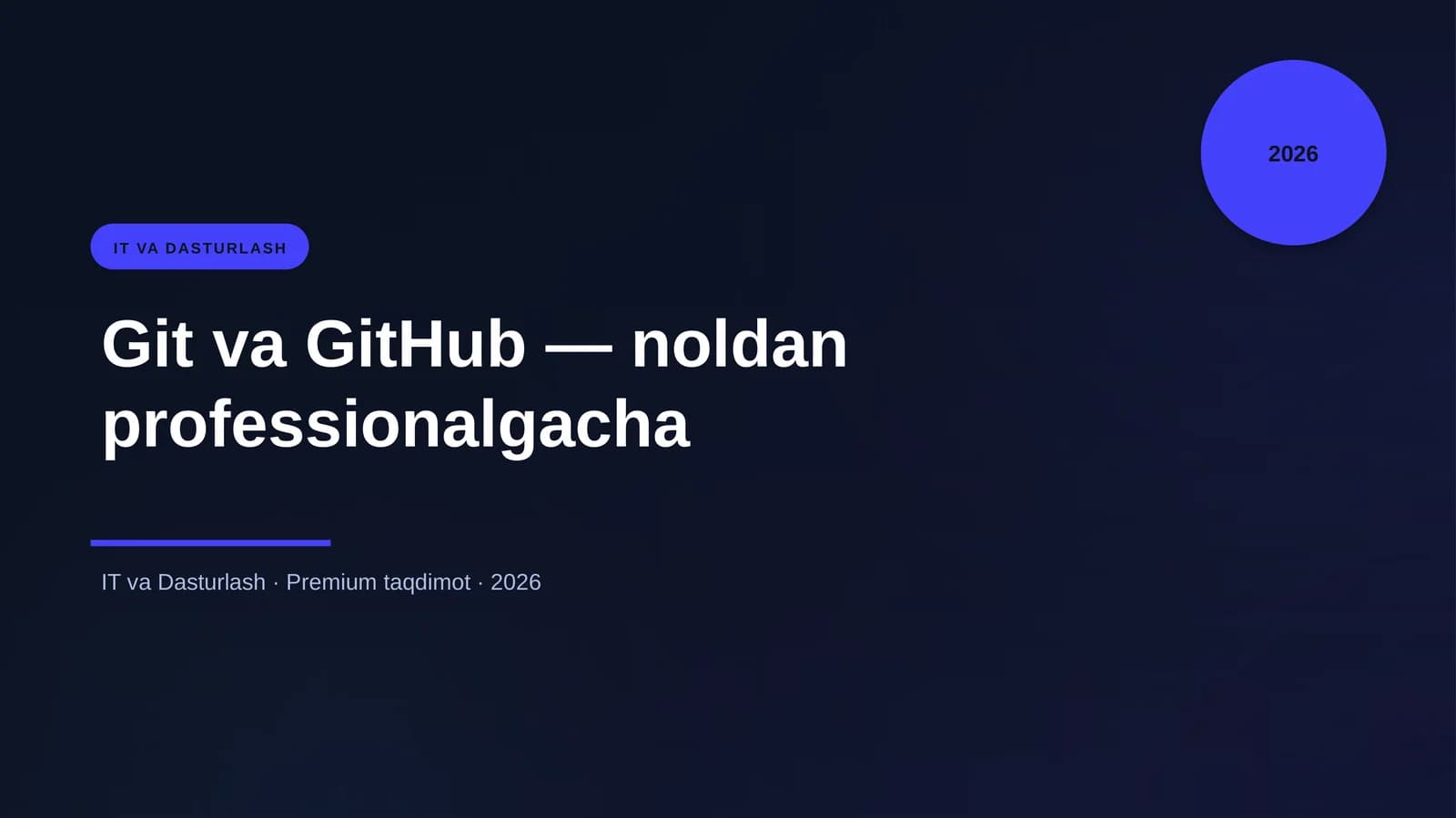 Git va GitHub — noldan professionalgacha