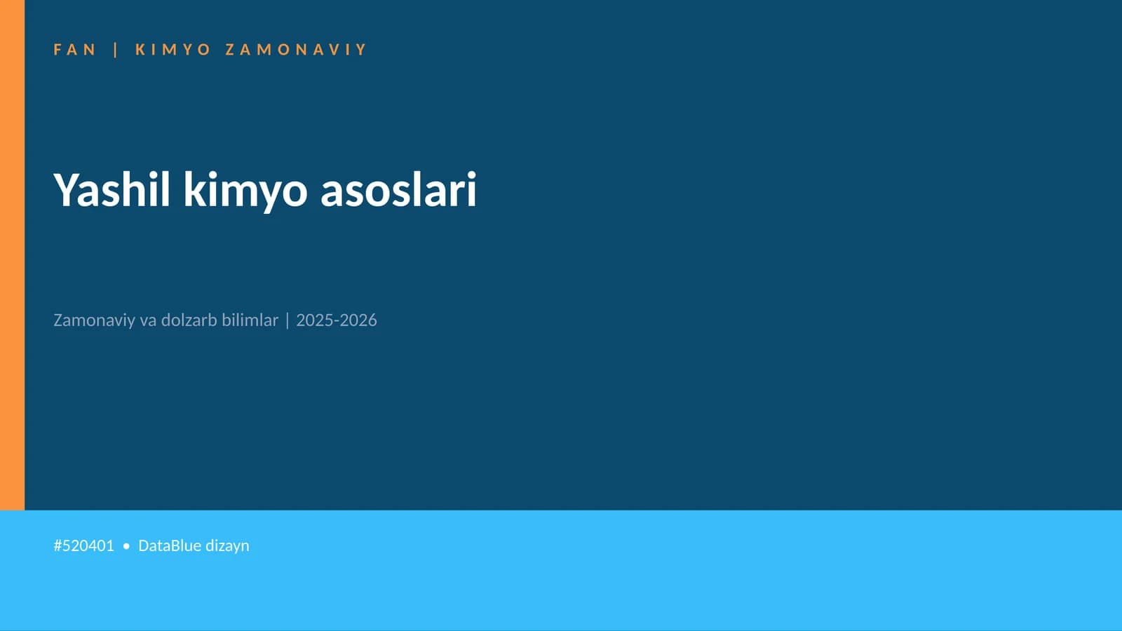 Yashil kimyo asoslari