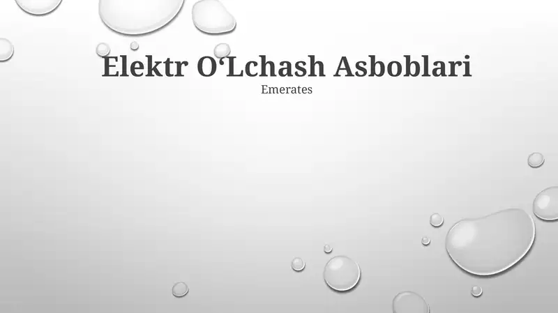 Elektr OʻLchash Asboblari