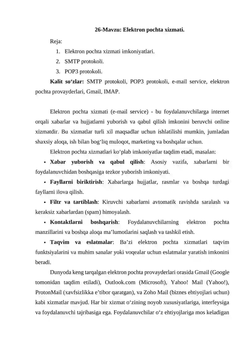 Elektron pochta xizmati.