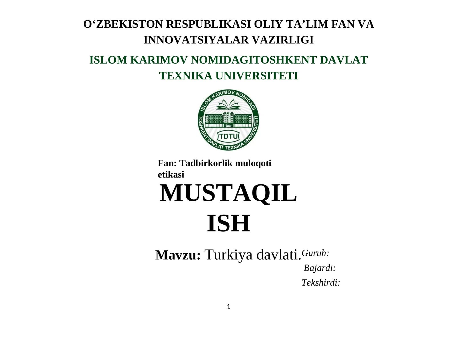 Turkiya davlati.