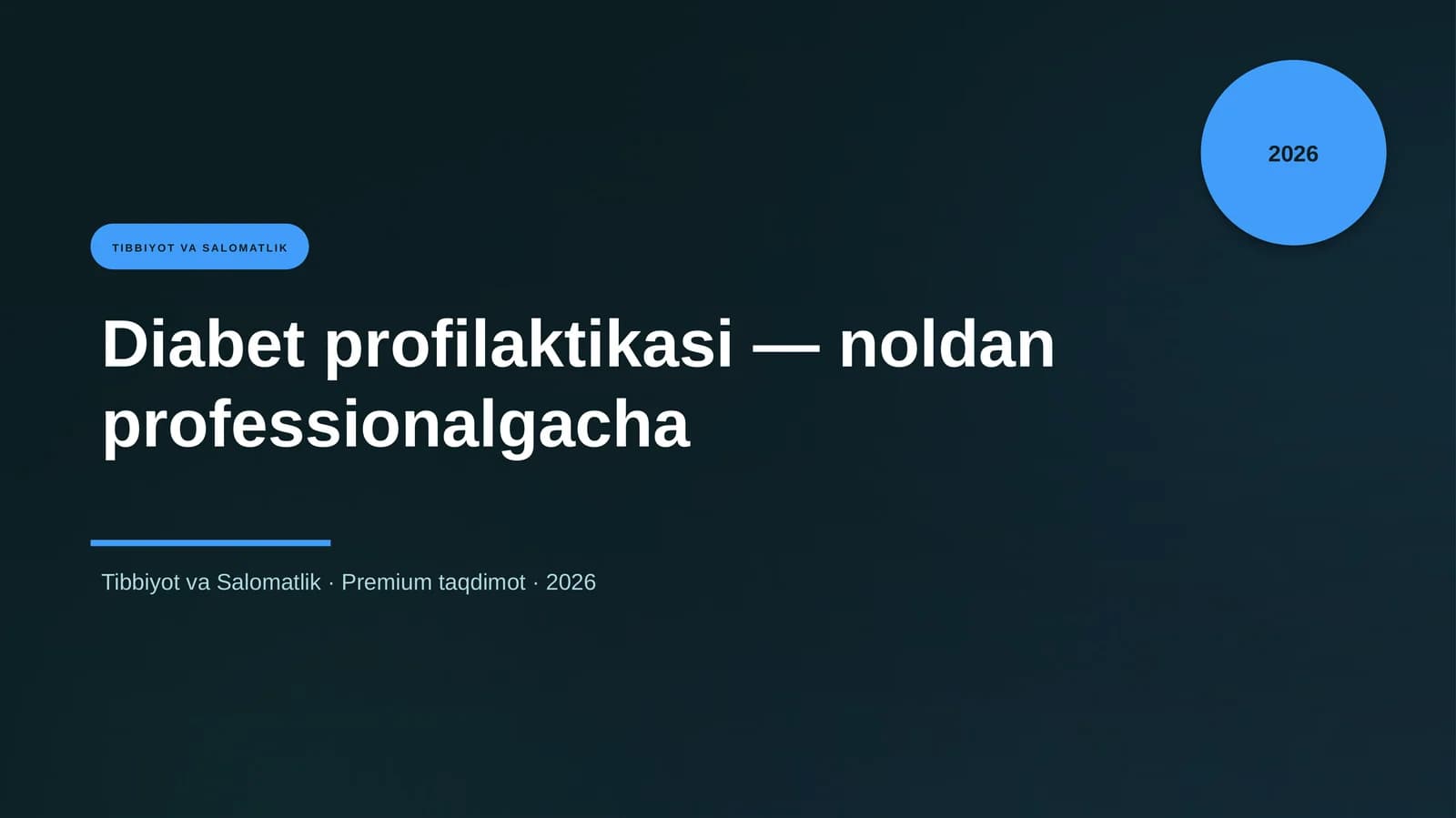 Diabet profilaktikasi — noldan professionalgacha