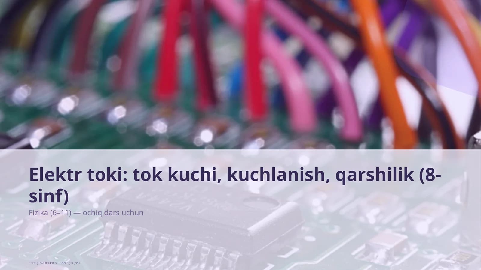 Elektr toki: tok kuchi, kuchlanish, qarshilik (8-sinf)