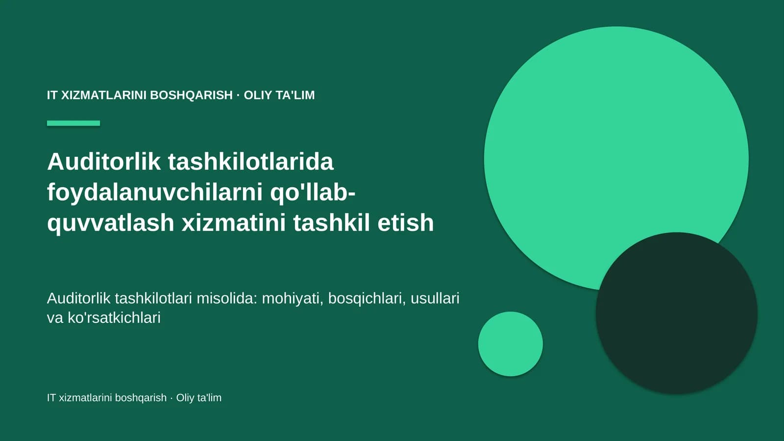 auditorlik tashkilotlarida foydalanuvchilarni qo'llab quvvatlash xizmatini tashkil etish 4986