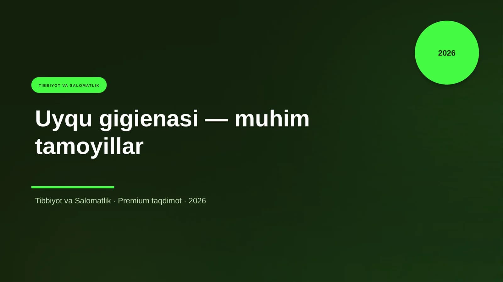 Uyqu gigienasi — muhim tamoyillar
