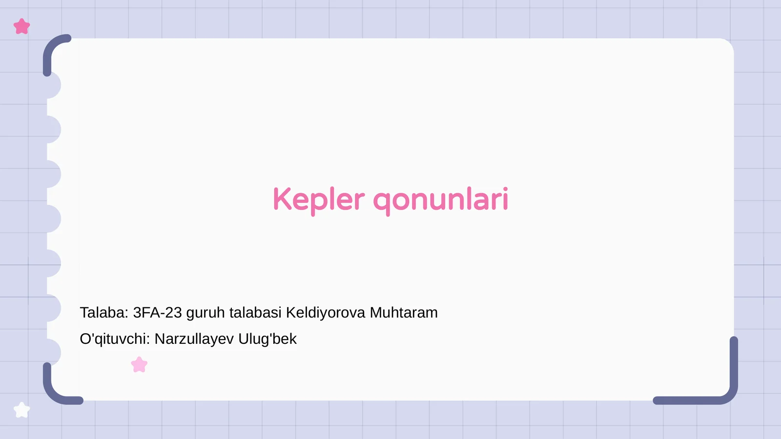 Kepler qonunlari