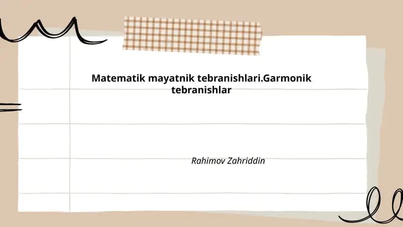 Matematik mayatnik tebranishlari