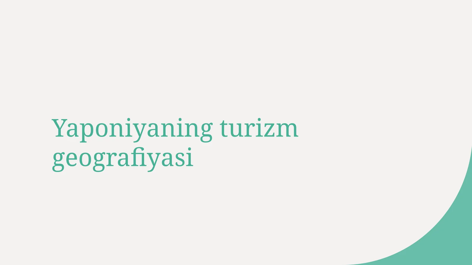 Yaponiyaning turizm geografiyasi