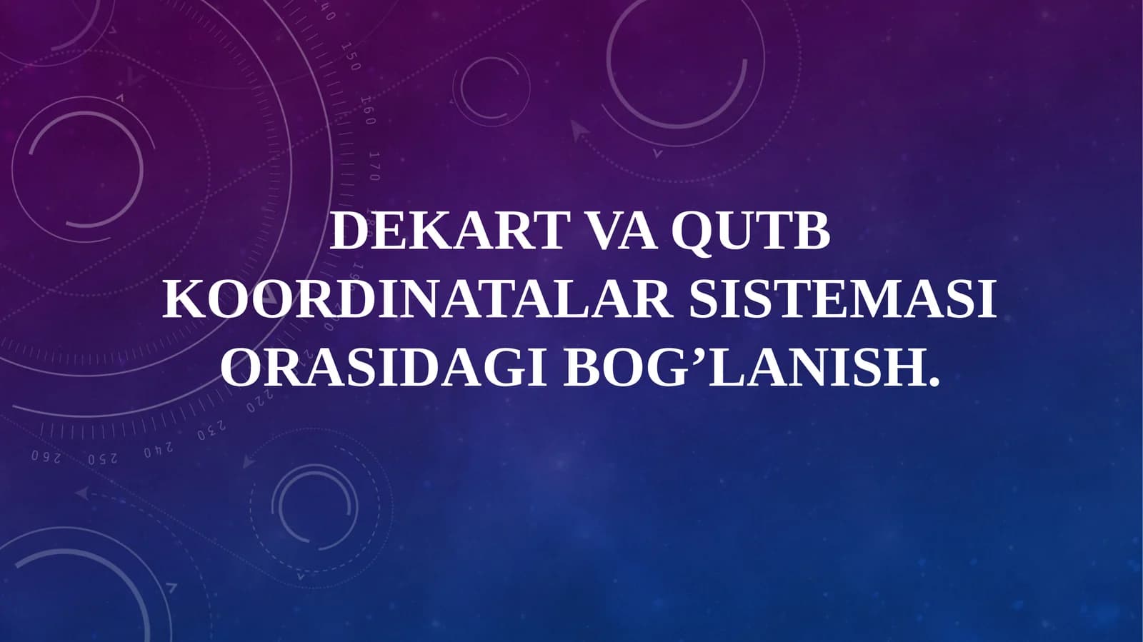 Dekart va qutb koordinatalari