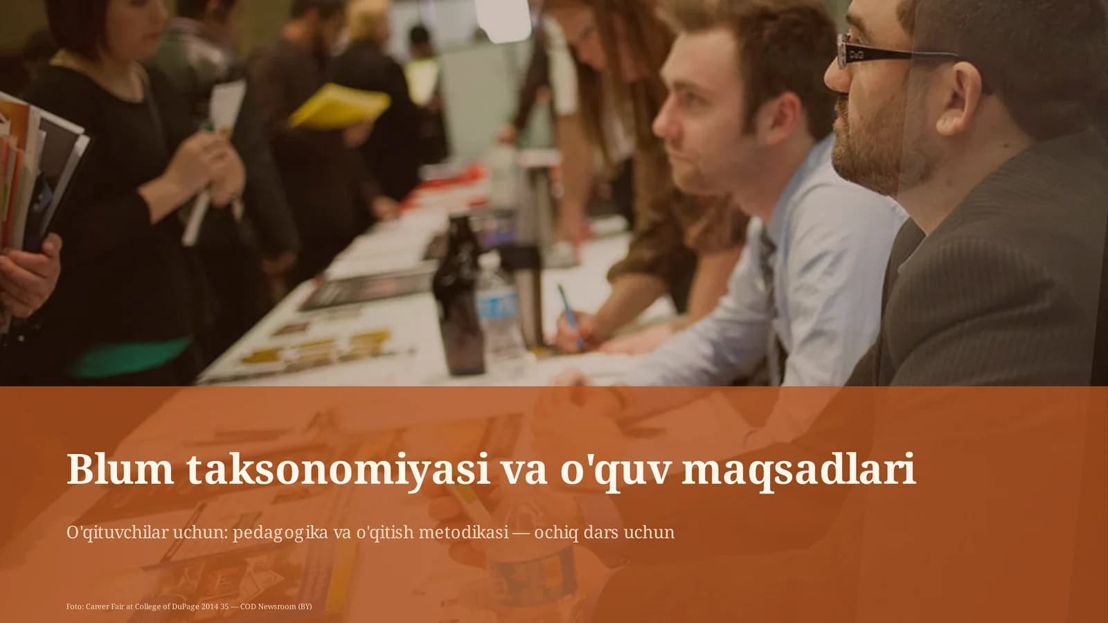 Blum taksonomiyasi va o'quv maqsadlari