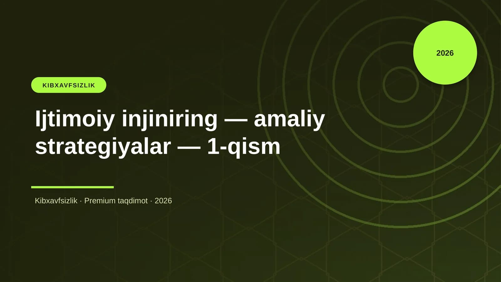 Ijtimoiy injiniring — amaliy strategiyalar — 1-qism