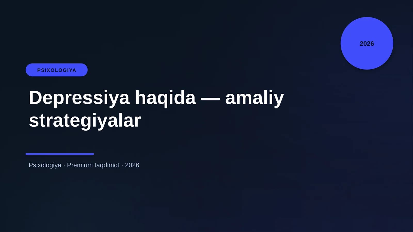 Depressiya haqida — amaliy strategiyalar