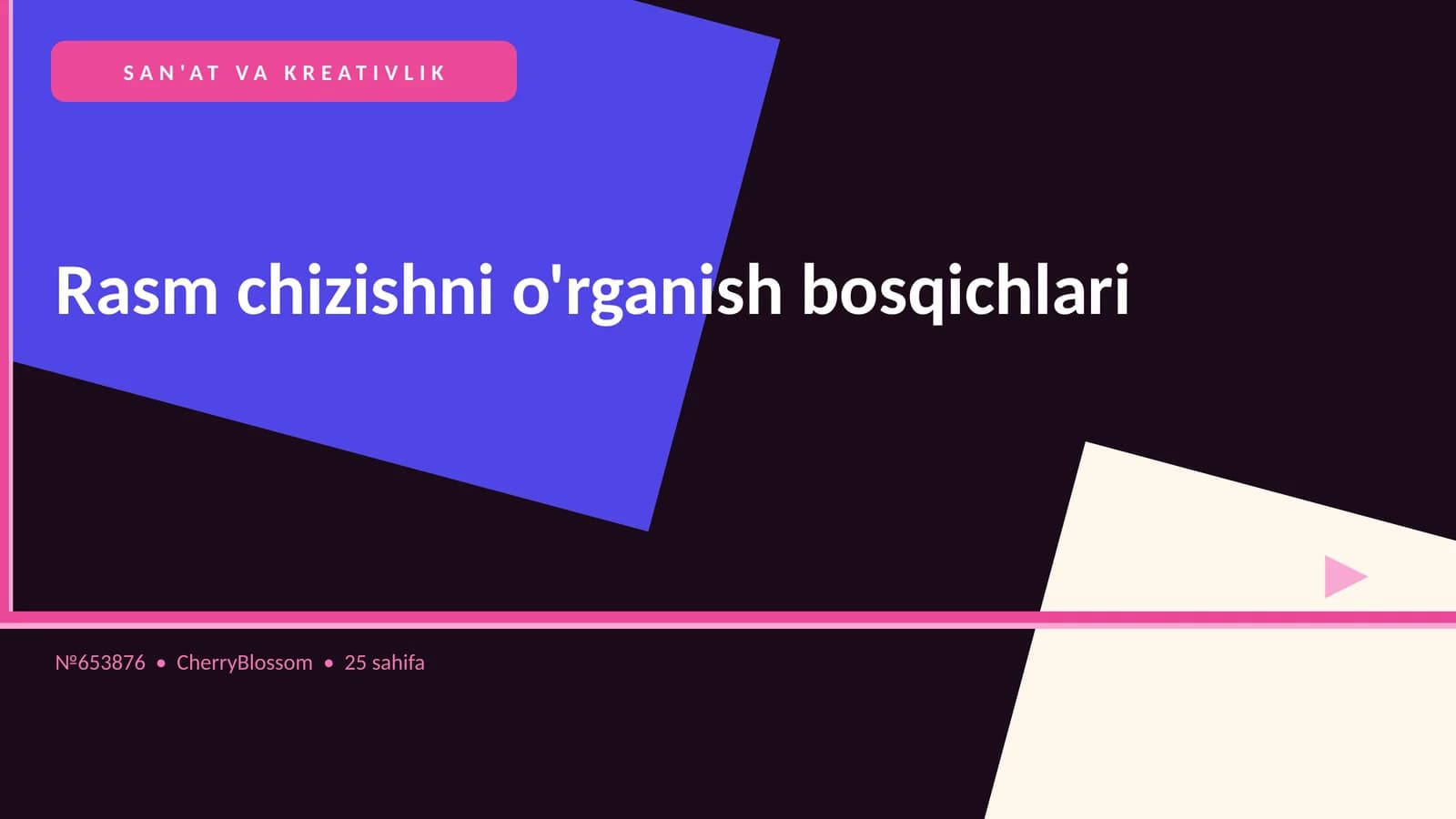 Rasm chizishni o'rganish bosqichlari