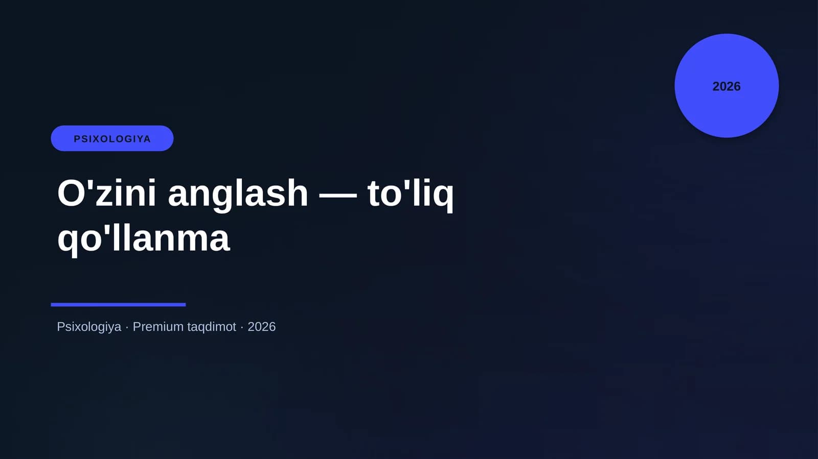O'zini anglash — to'liq qo'llanma