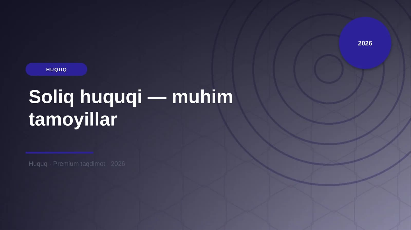 Soliq huquqi — muhim tamoyillar