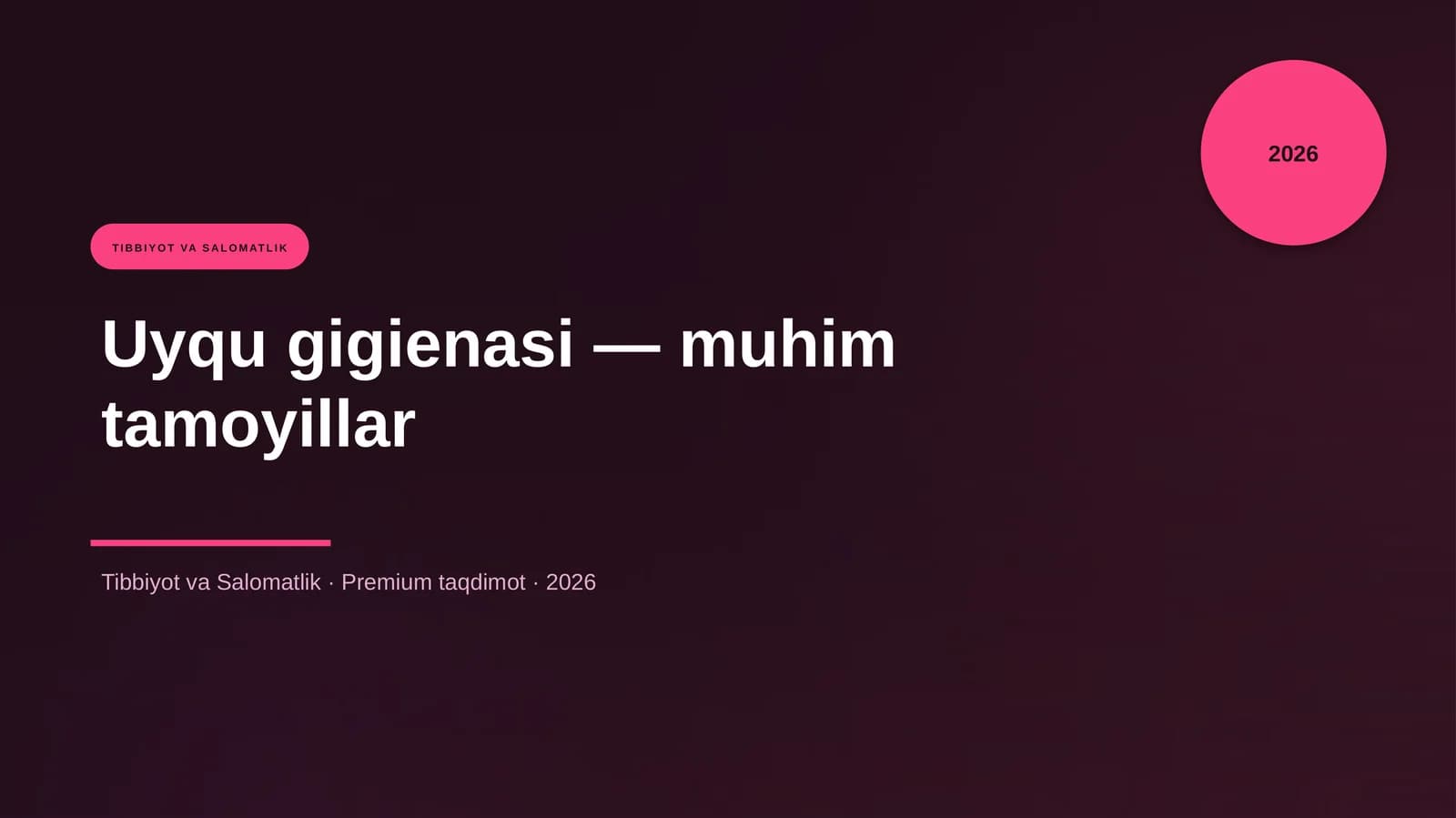 Uyqu gigienasi — muhim tamoyillar