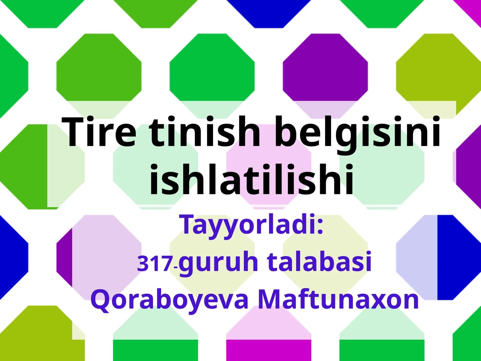 Tire tinish belgisini ishlatilishi