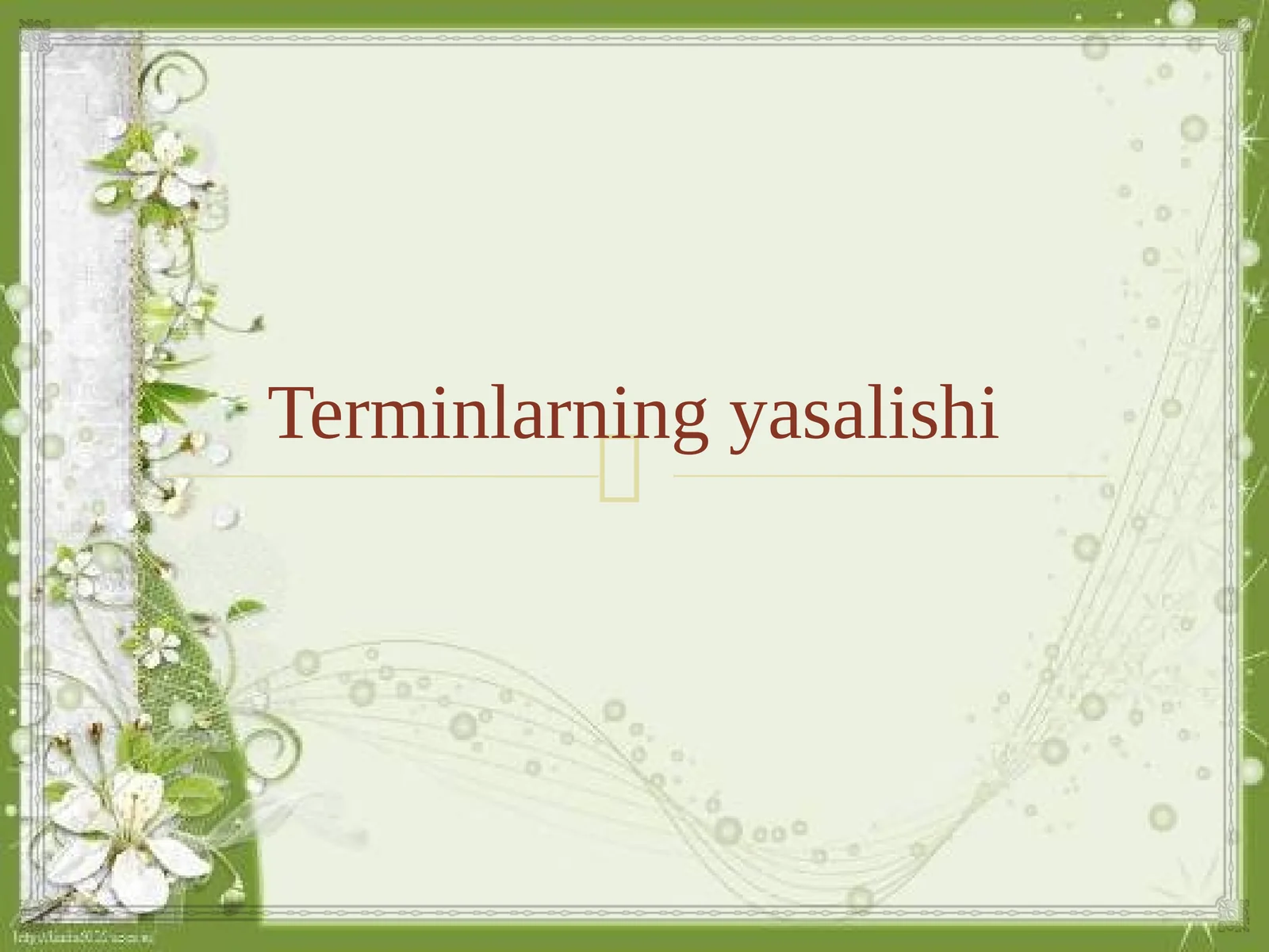 Terminlarning yasalishi
