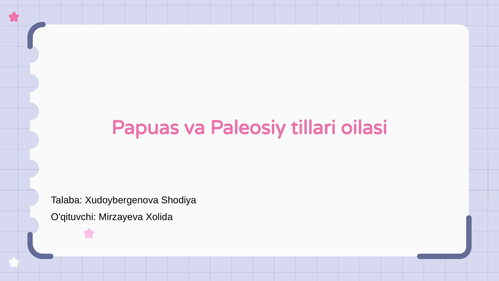 Papuas va Paleosiy tillari oilasi