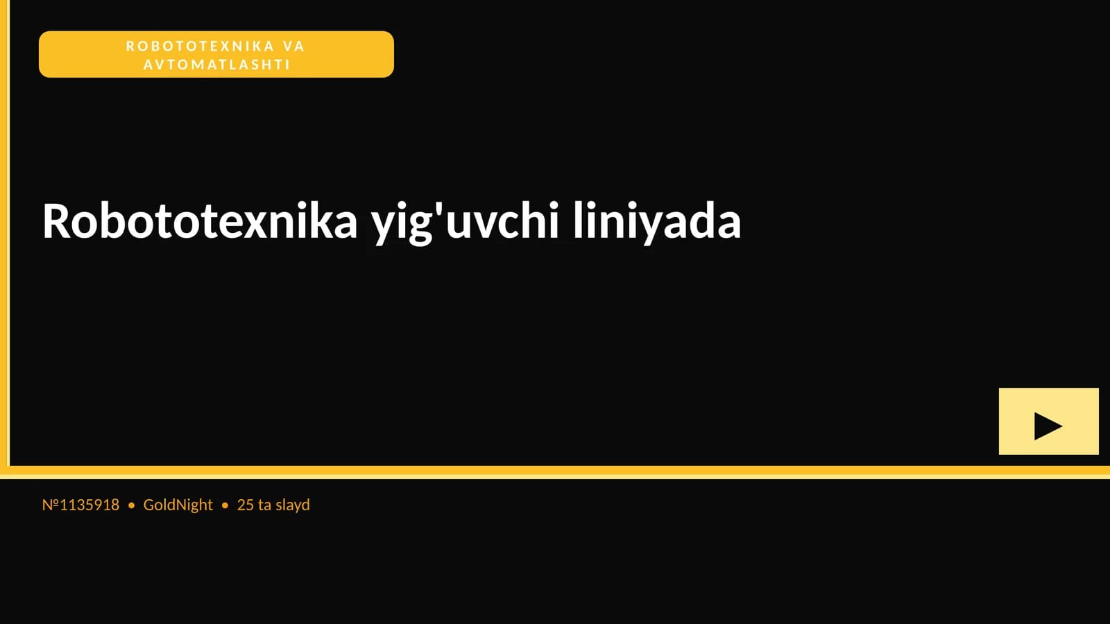 ROBOTOTEXNIKA VA AVTOMATLASHTI