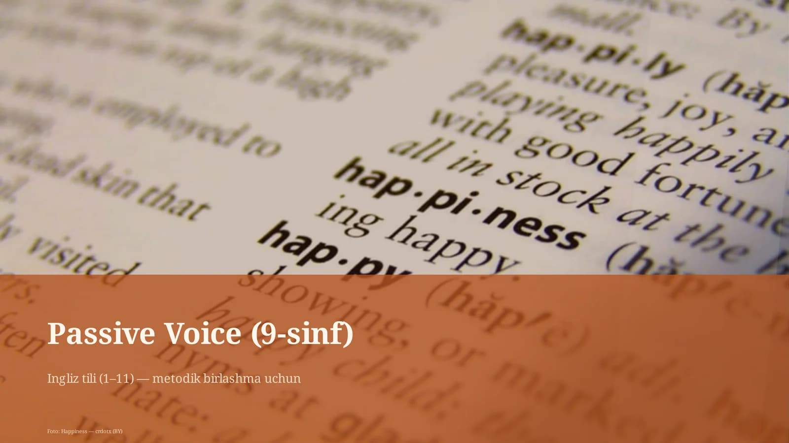 Passive Voice (9-sinf)