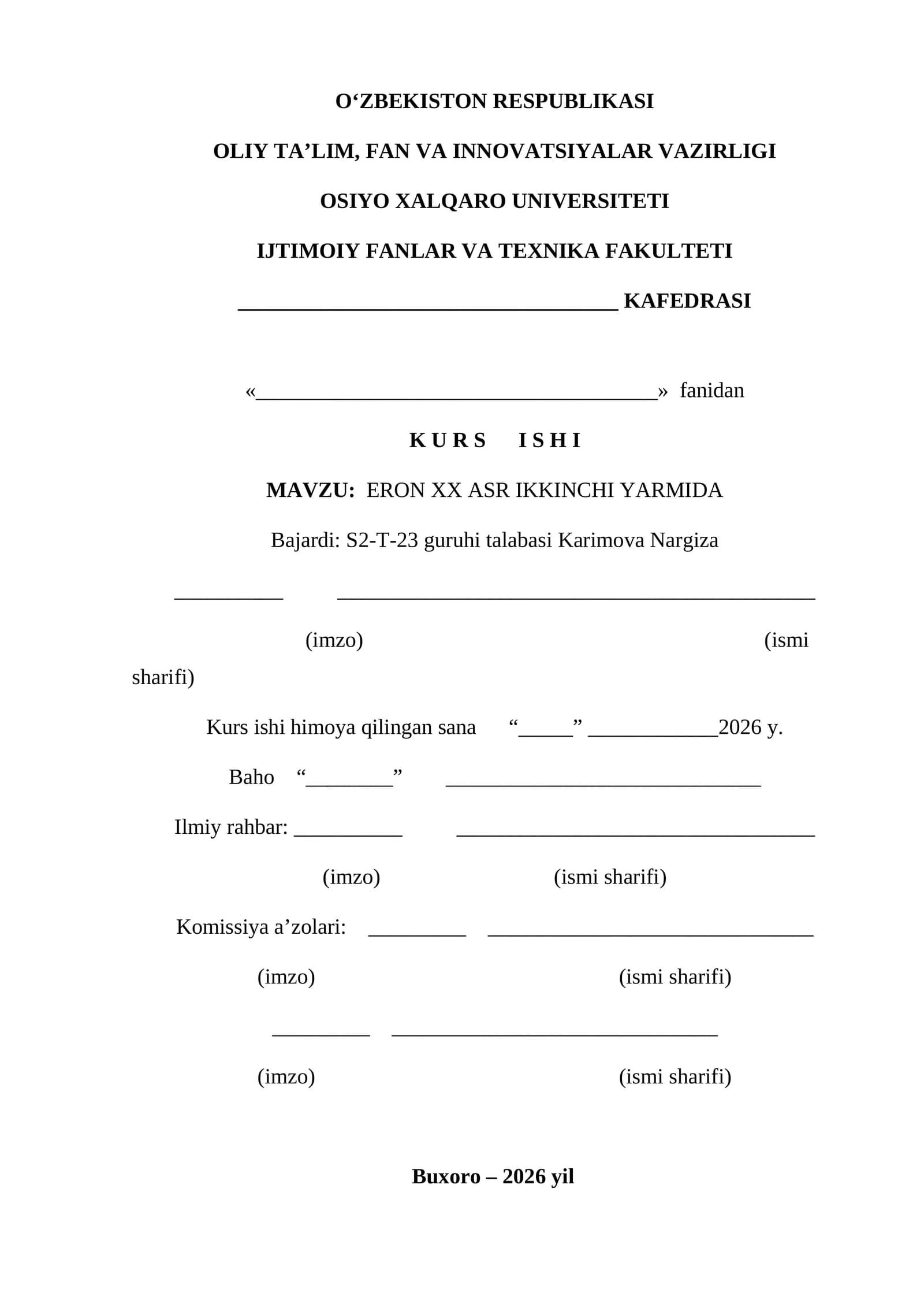 ERON XX ASR IKKINCHI YARMIDA