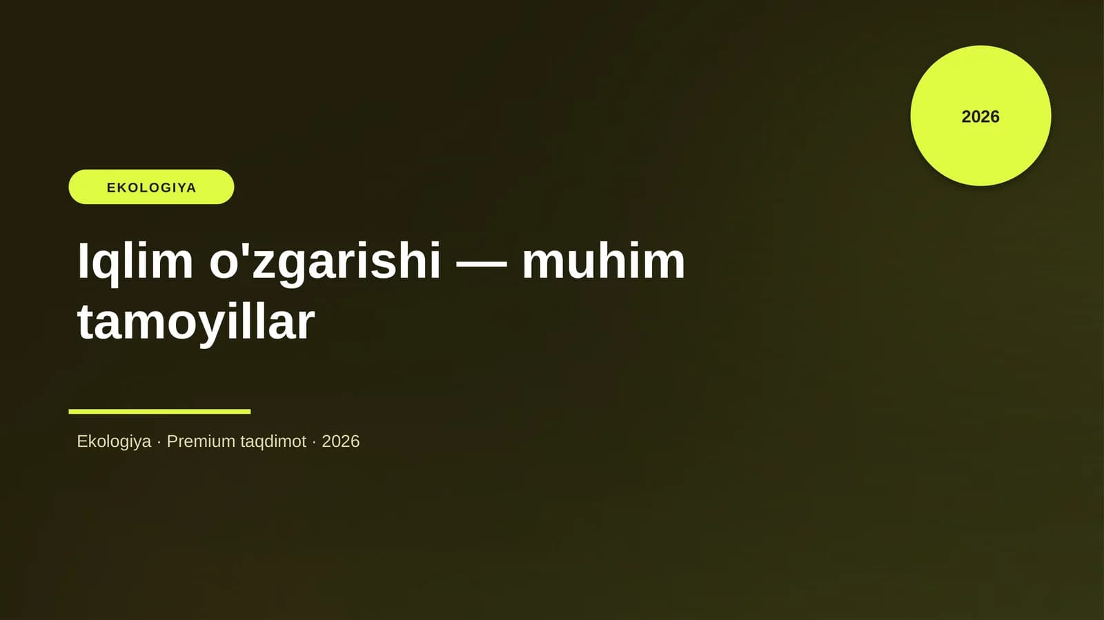 Iqlim o'zgarishi — muhim tamoyillar