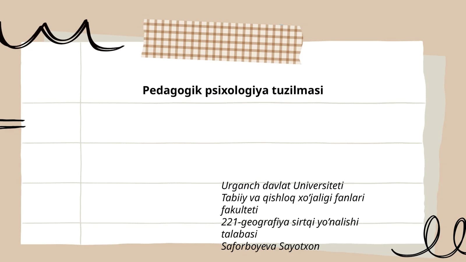 Pedagogik psixologiya tuzilmasi