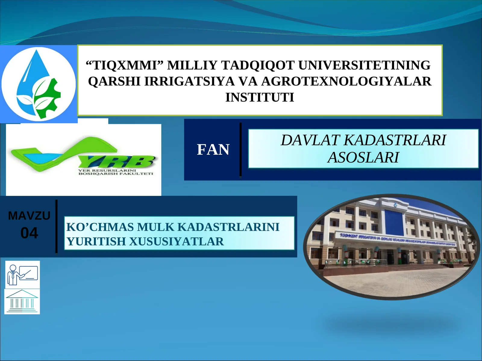 DAVLAT KADASTRLARI ASOSLARI