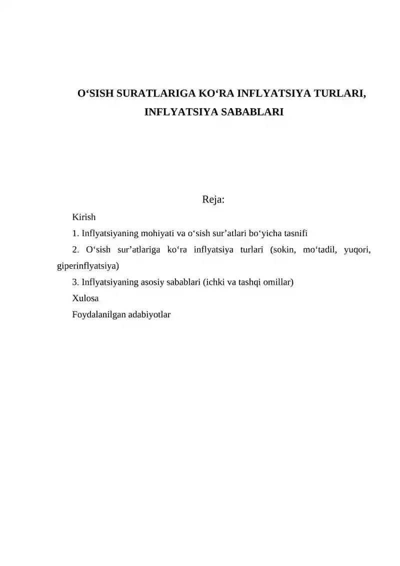 Inflyatsiya turlari