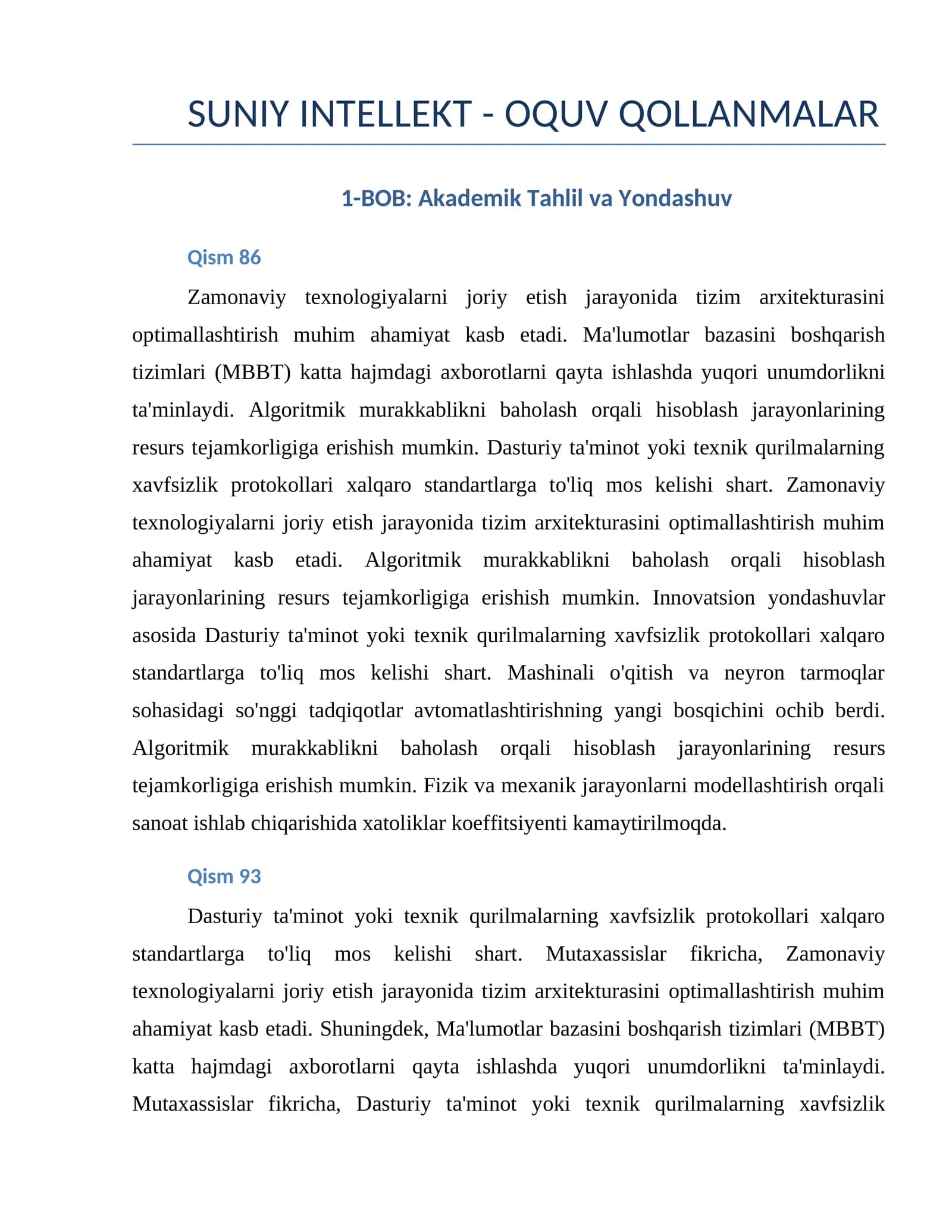 SUNIY INTELLEKT - OQUV QOLLANMALAR