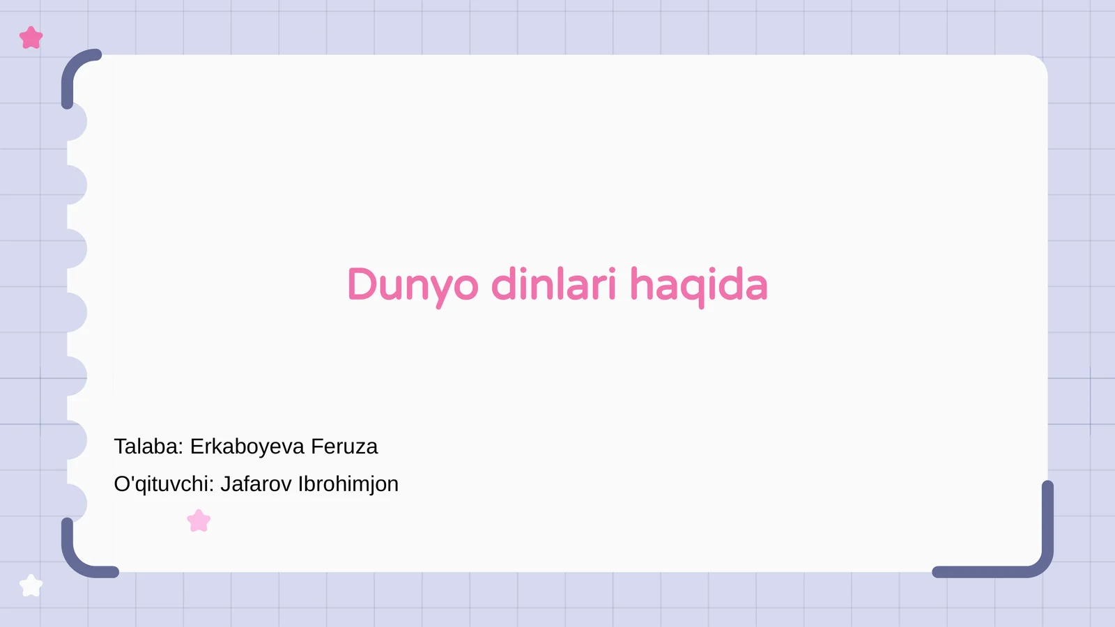 Dunyo dinlari haqida