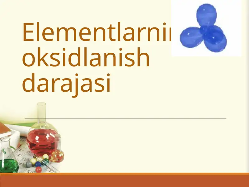 Elementlarning oksidlanish darajasi
