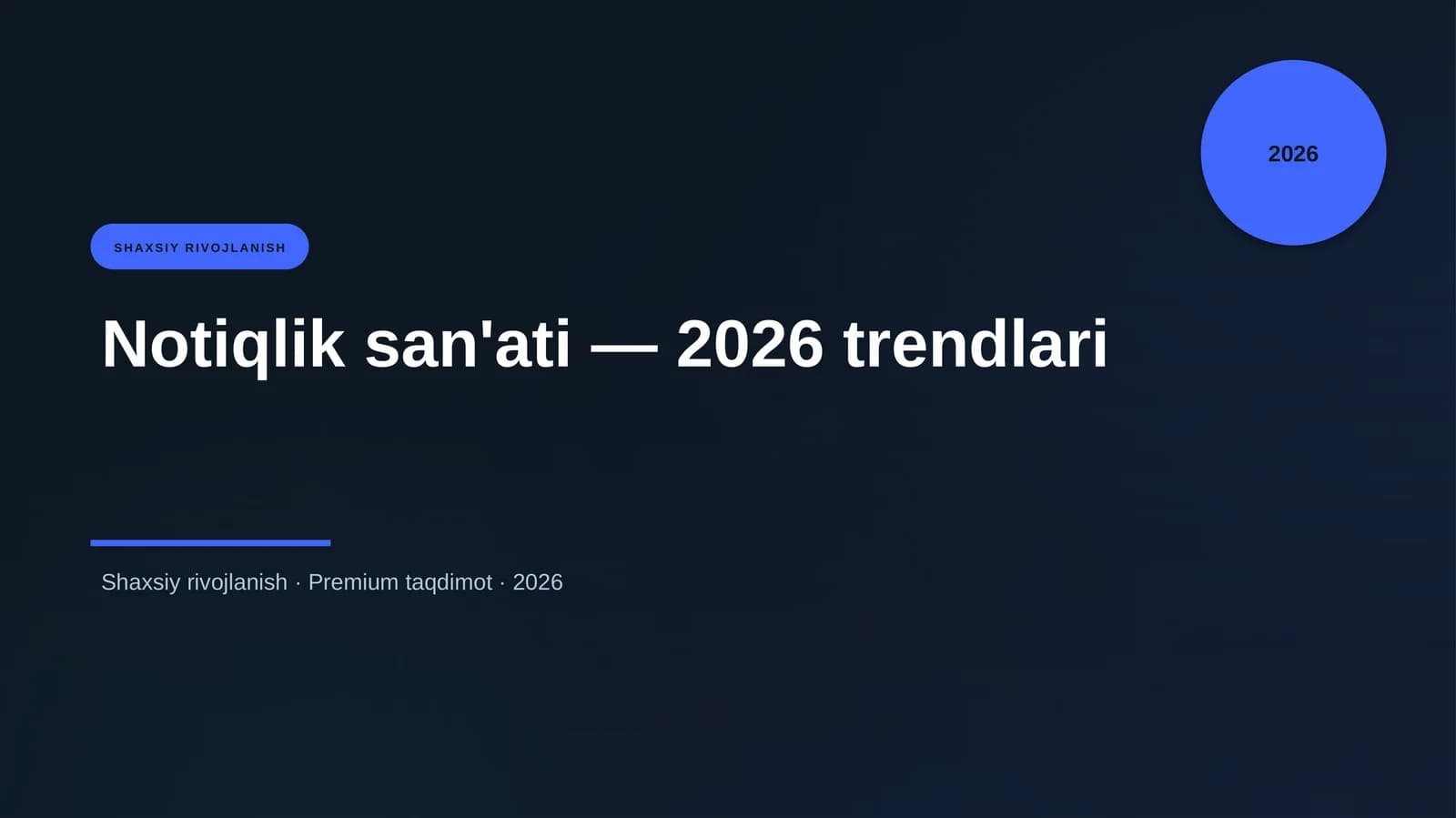 Notiqlik san'ati — 2026 trendlari