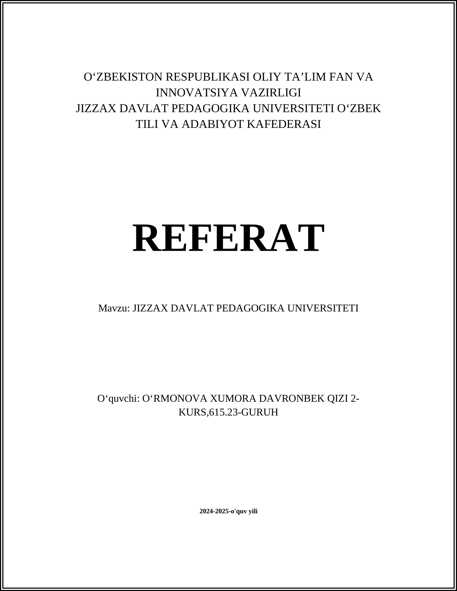 Jizzax Davlat Pedagogika Universiteti