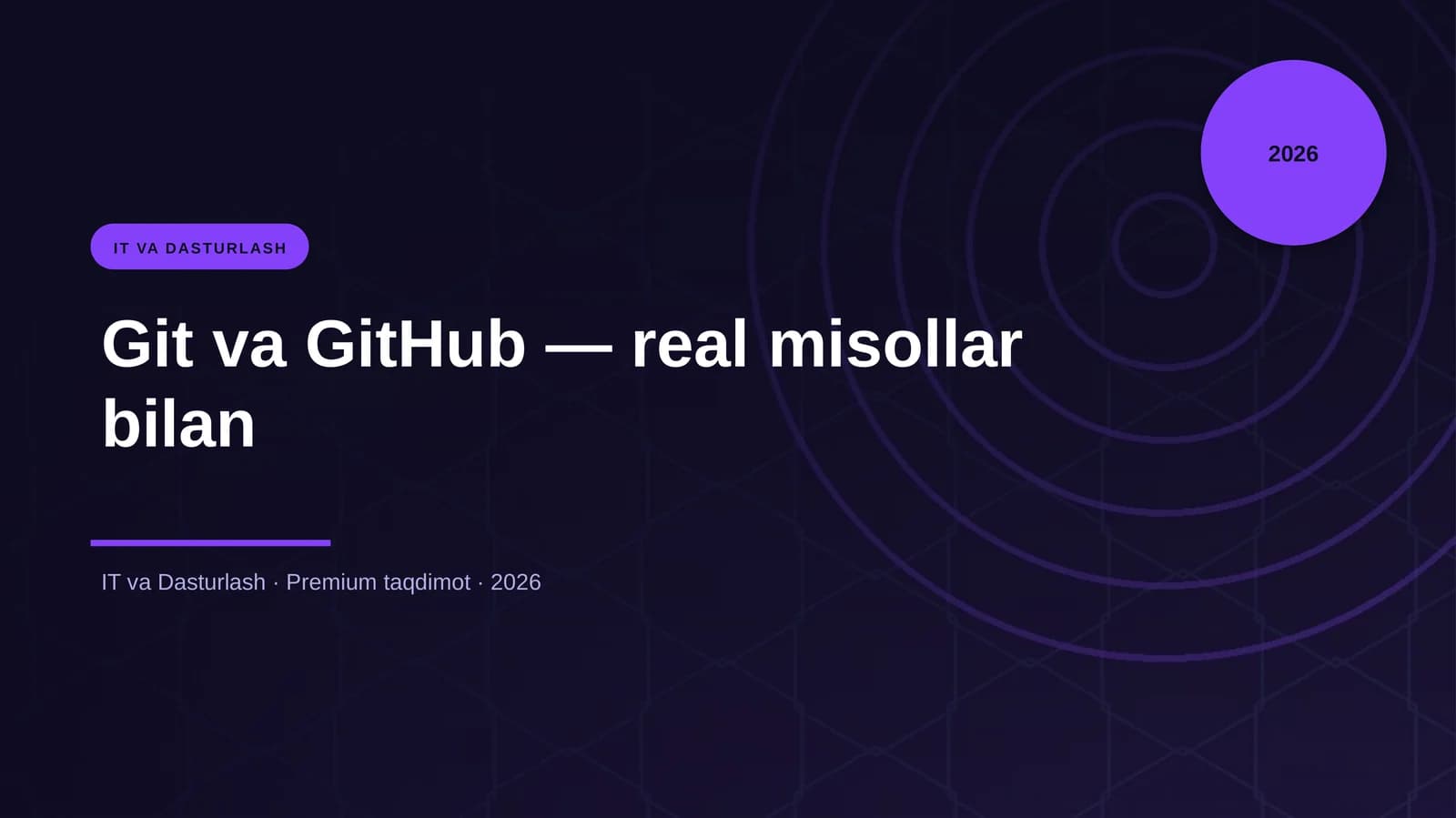 Git va GitHub — real misollar bilan