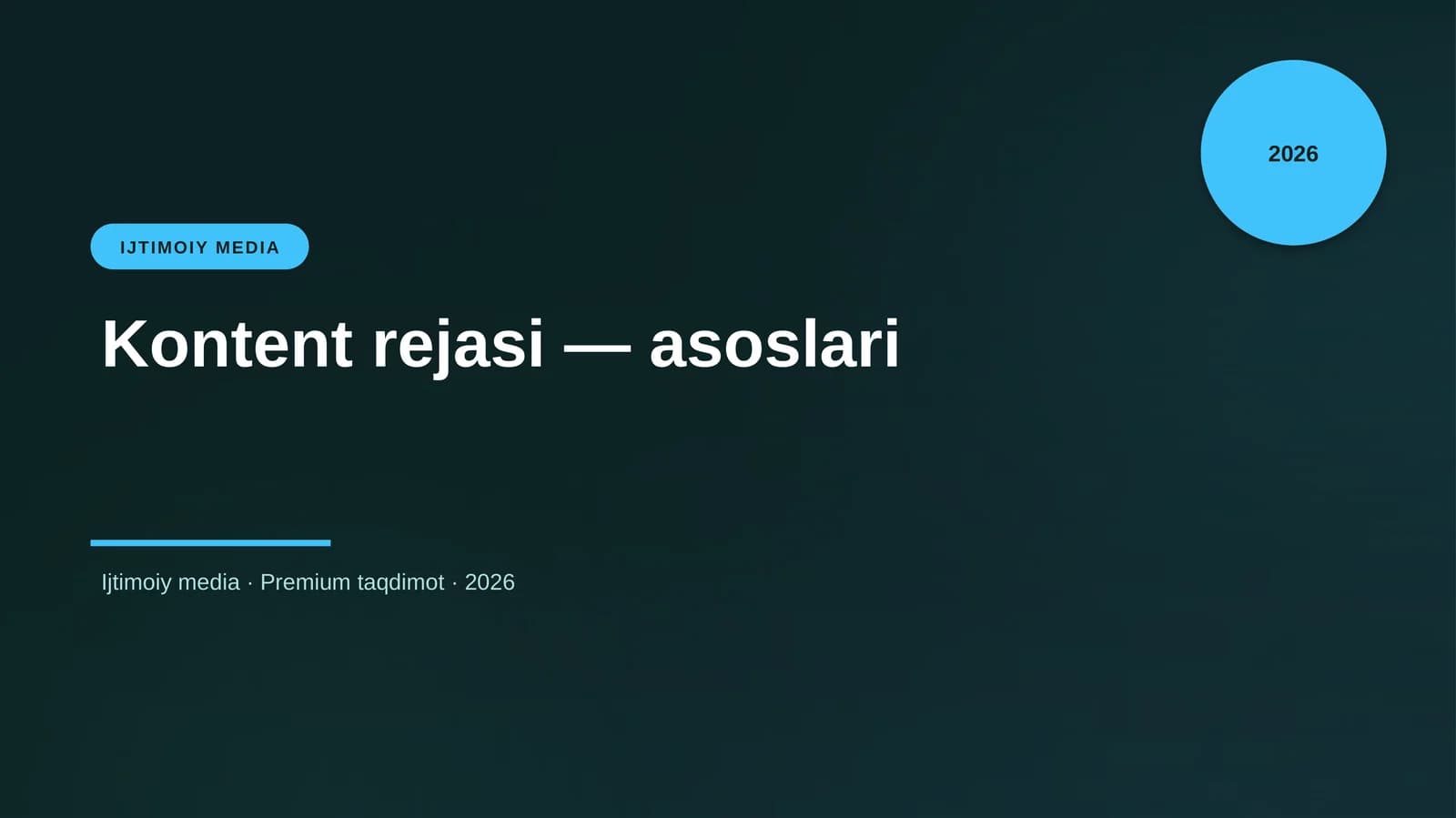 Kontent rejasi — asoslari