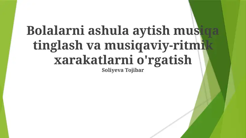 Musiqa va ritmik harakatlar