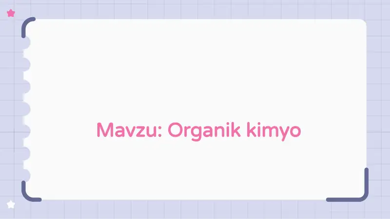 Organikkimyo