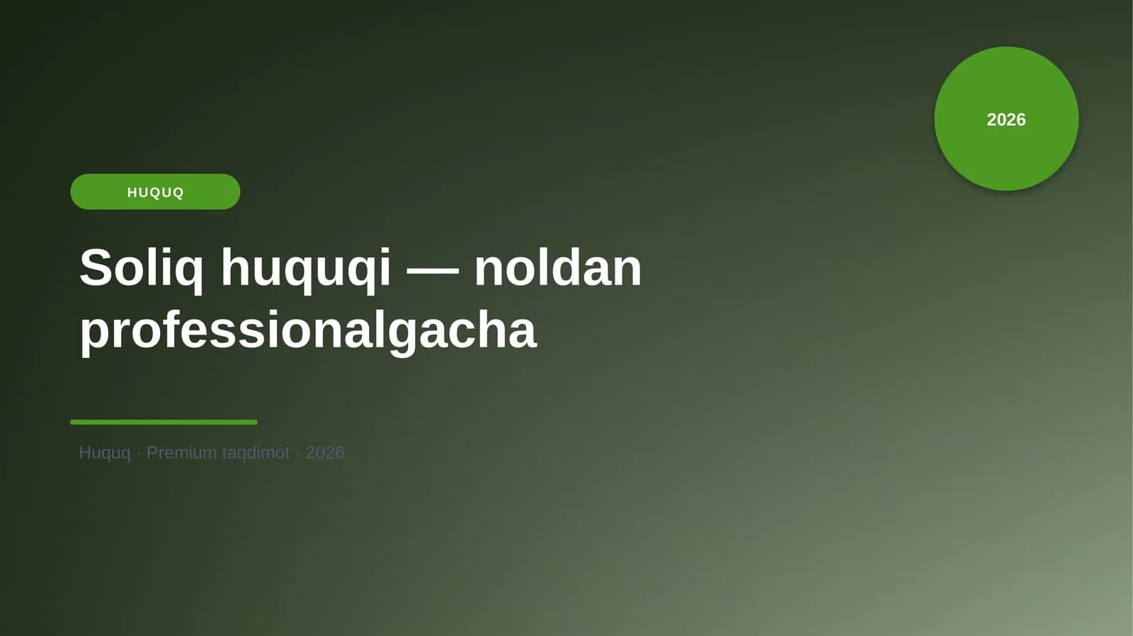 Soliq huquqi — noldan professionalgacha