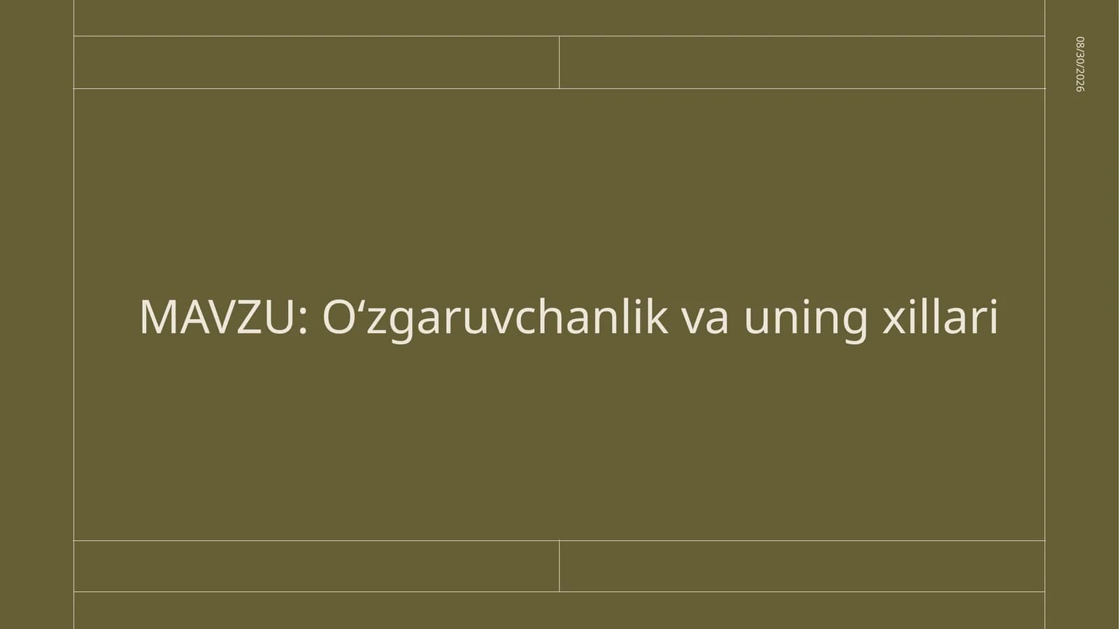 O‘zgaruvchanlik vauning xillari