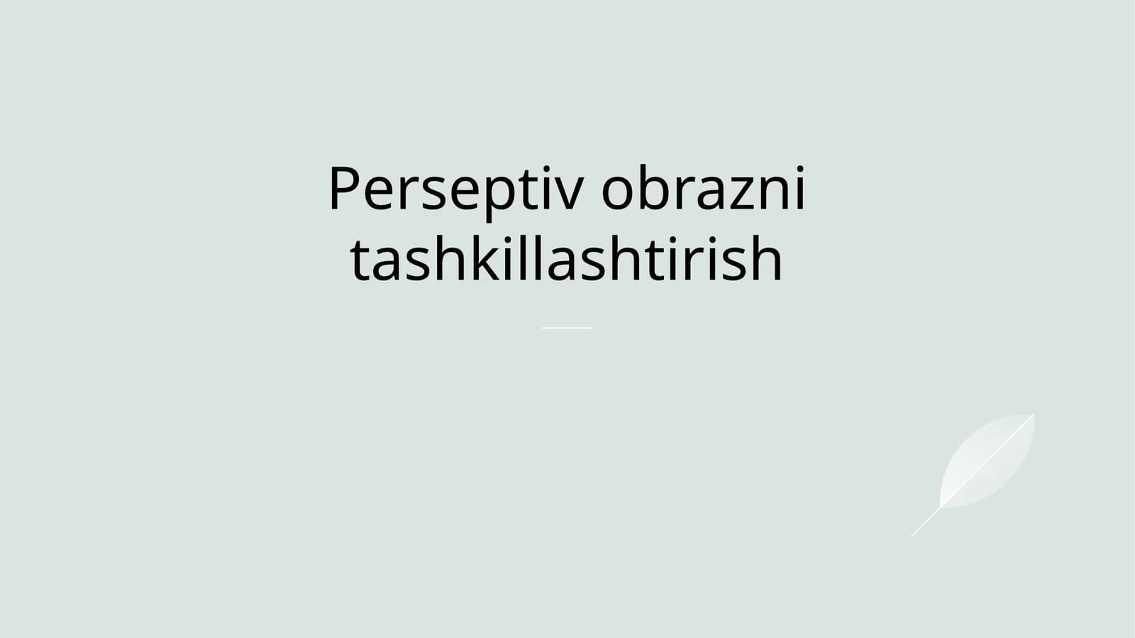 Perseptiv obrazni tashkillashtirish