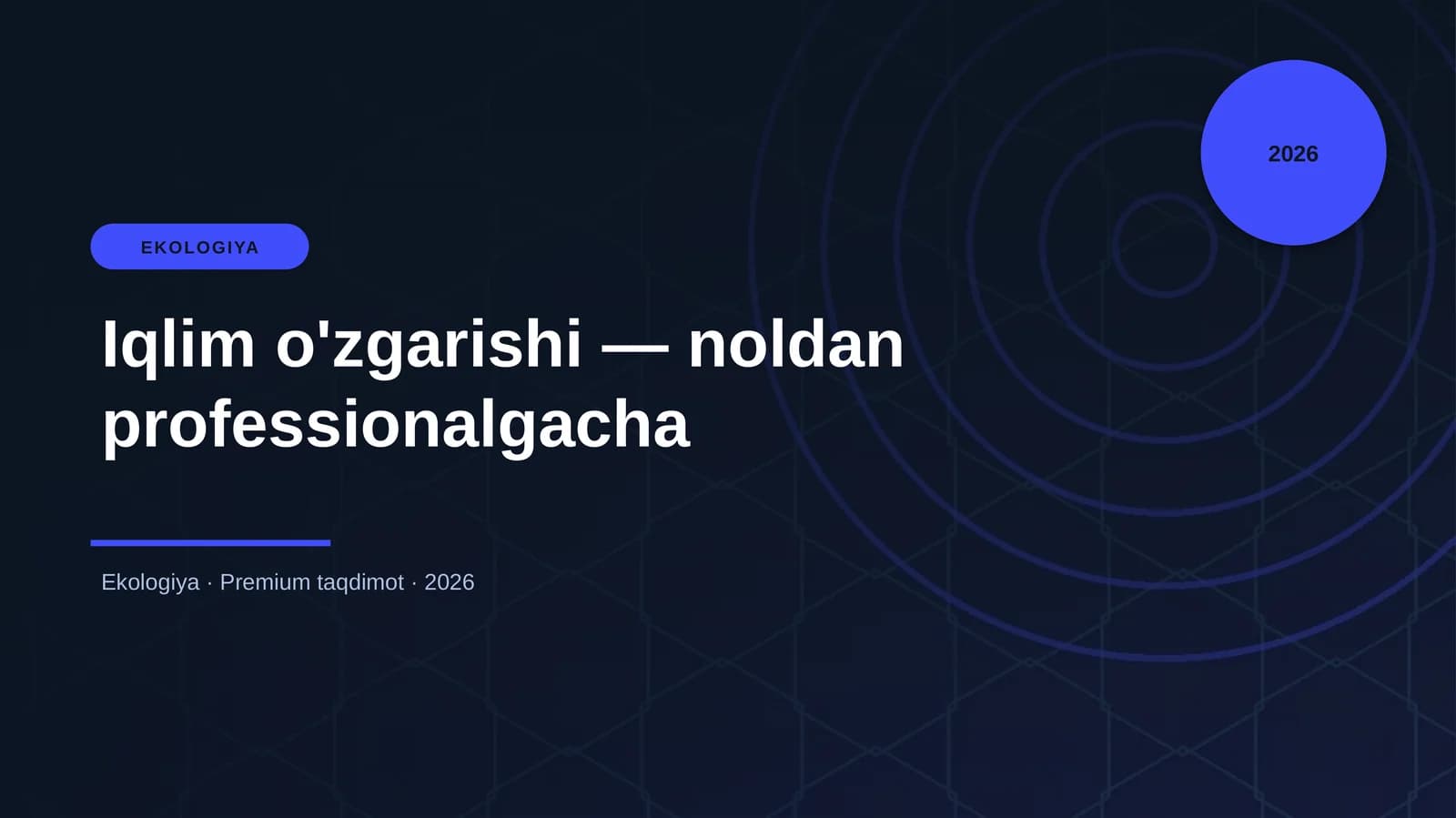 Iqlim o'zgarishi — noldan professionalgacha