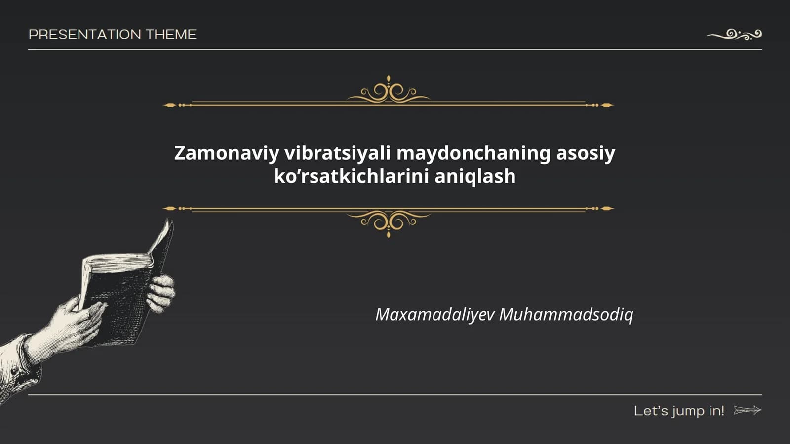 Zamonaviy vibratsiyali maydonchaning asosiy ko’rsatkichlarini aniqlash
