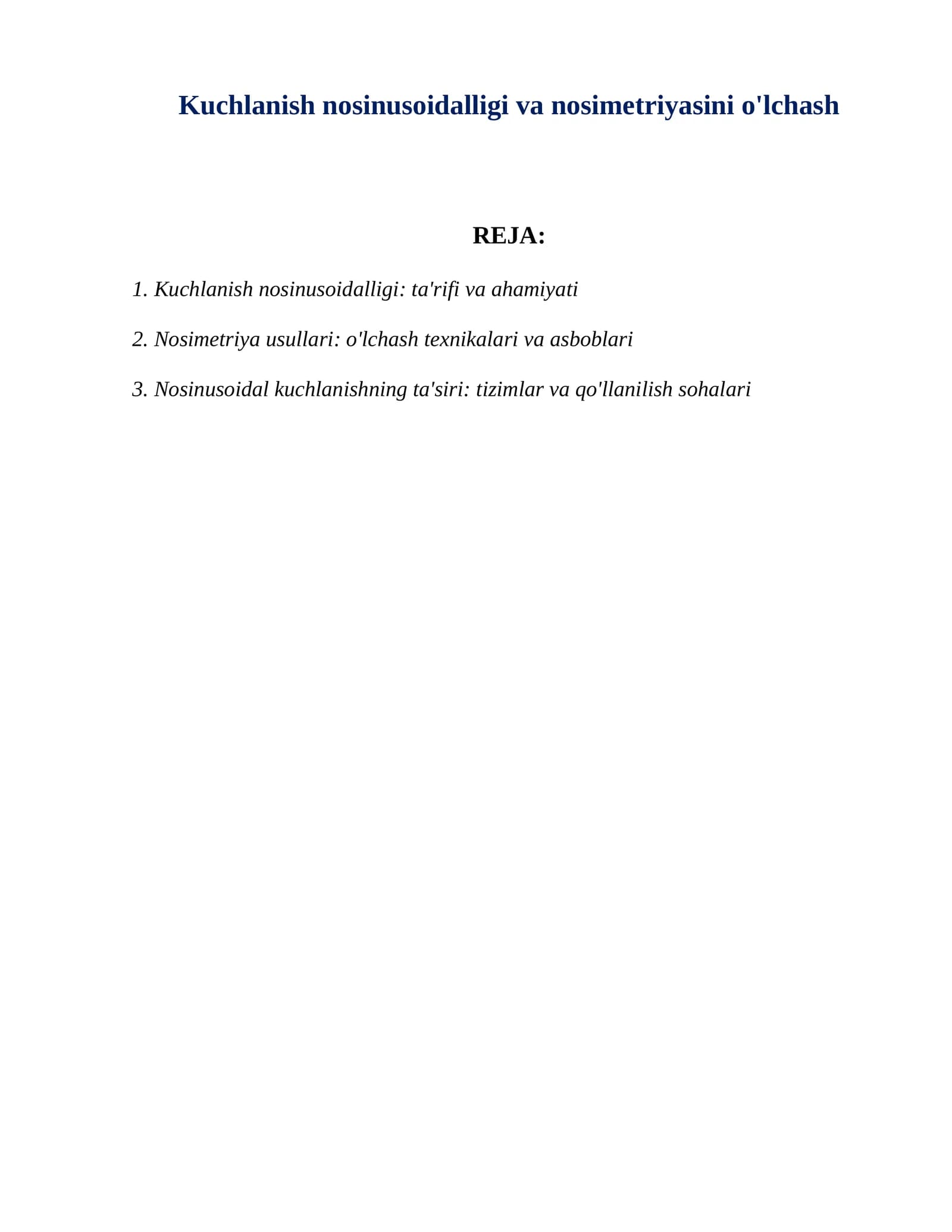 Kuchlanish nosinusoidalligi va nosimetriyasini o'lchash