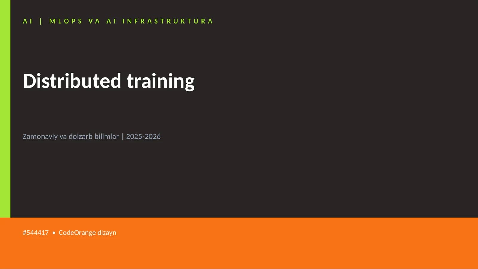 Distributed training