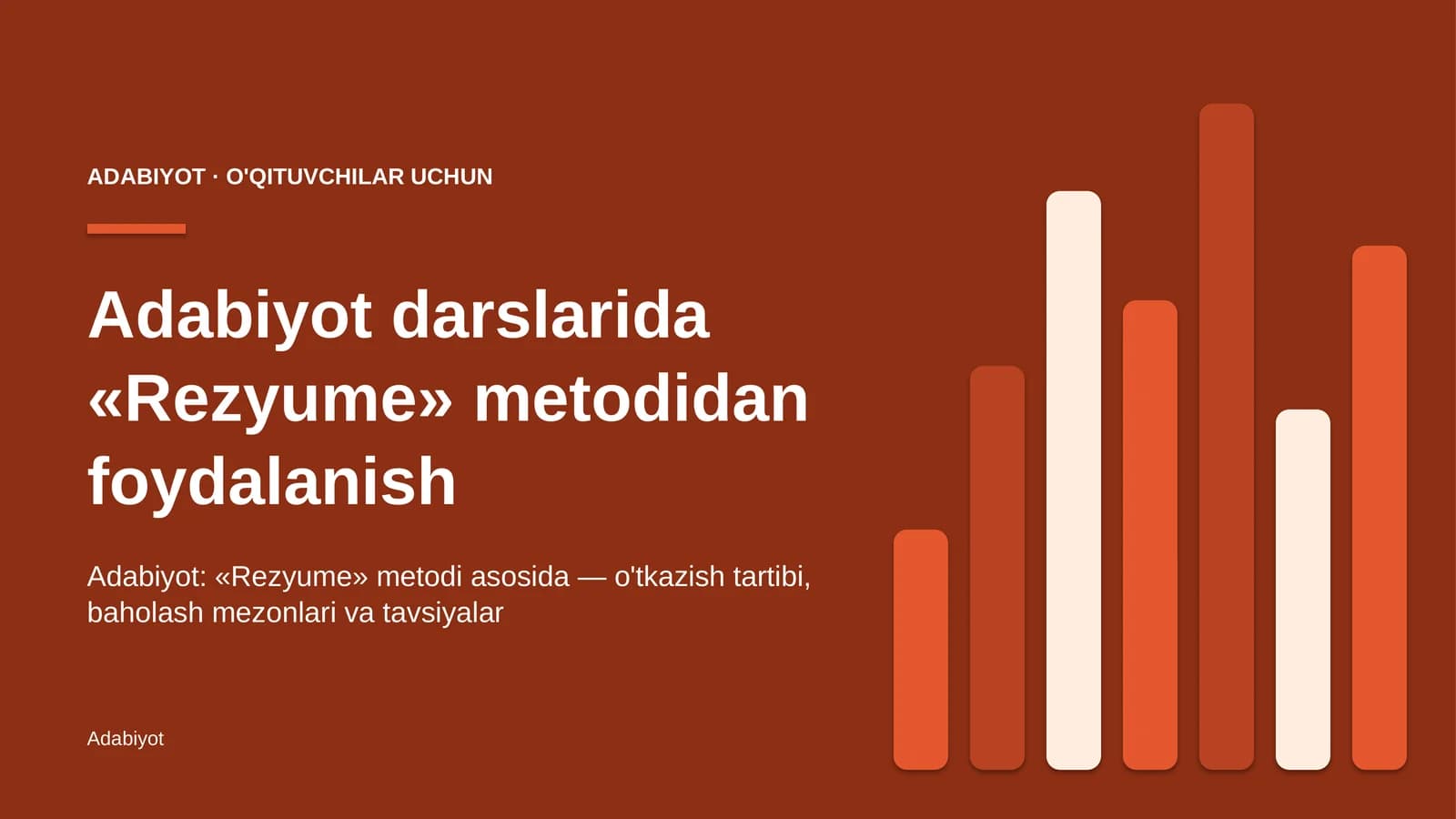adabiyot darslarida rezyume metodidan foydalanish 6754