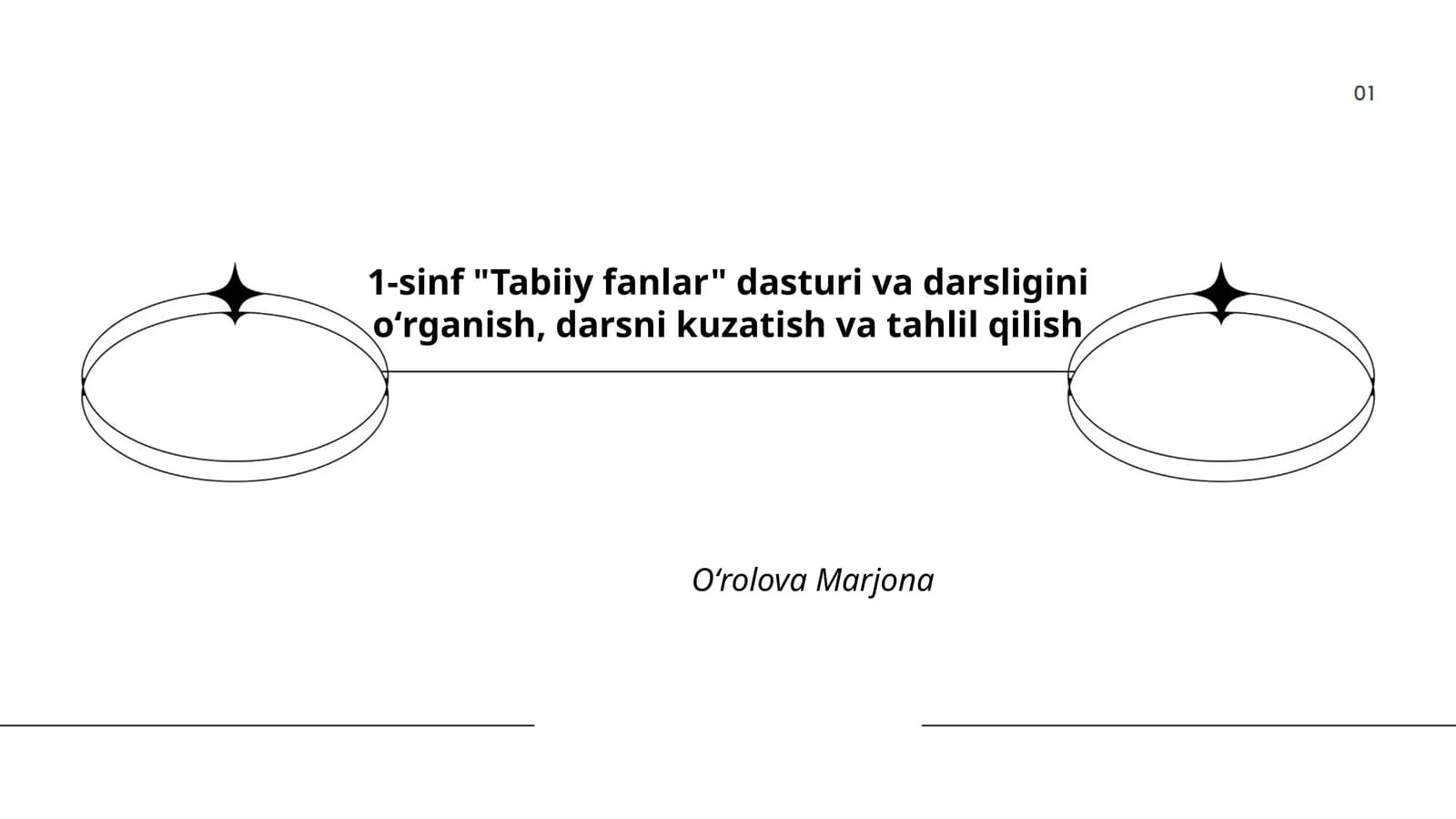 1-sinf "Tabiiy fanlar" dasturi va darsligini oʻrganish, darsni kuzatish va tahlil qilish