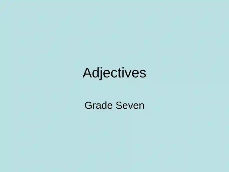 Adjectives