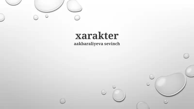 xarakter